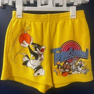 yellow space jam tune squad shorts